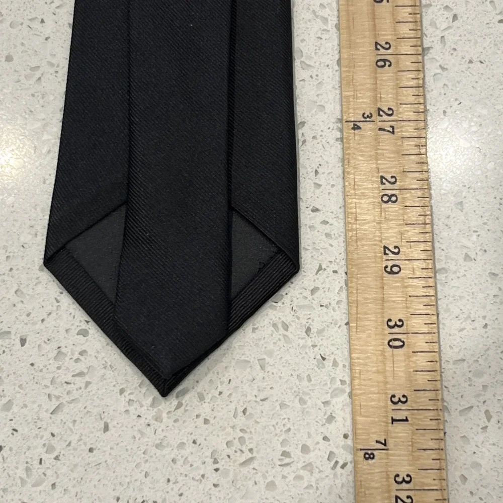 JoS A BANK Traveler Long Collection Solid  Black Tie NWT